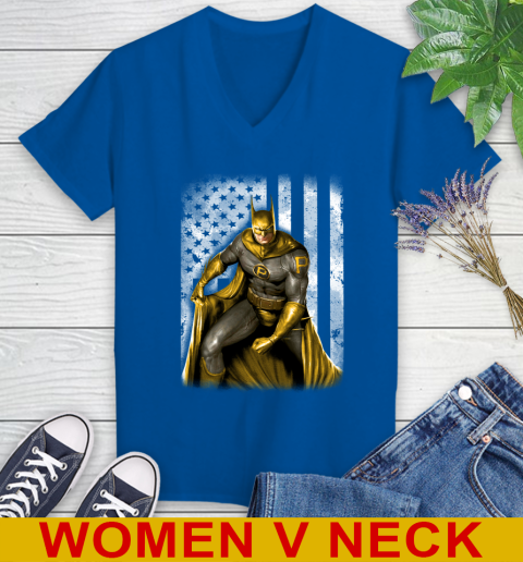 Pittsburgh Pirates MLB Baseball Batman DC American Flag Shirt Women's V-Neck T-Shirt 9
