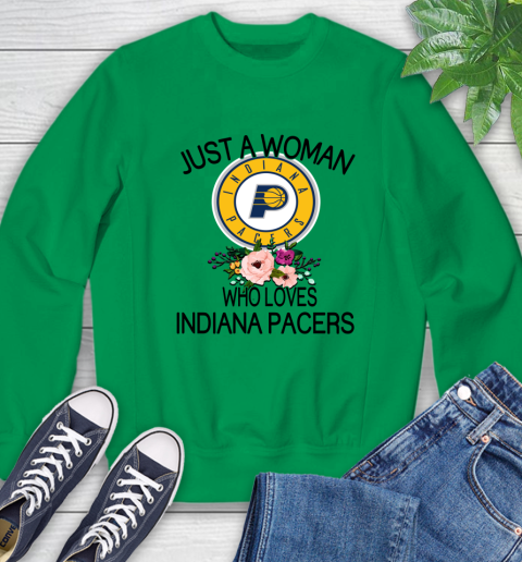 NBA Just A Woman Who Loves Indiana Pacers Basketball Sports Sweatshirt 4