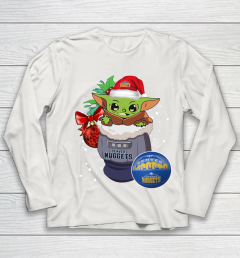 Denver Nuggets Christmas Baby Yoda Star Wars Funny Happy NBA Youth Long Sleeve 11