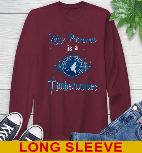 NBA Basketball Harry Potter My Patronus Is A Minnesota Timberwolves Long Sleeve T-Shirt 7