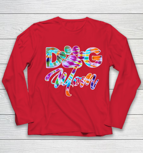 Dog Mom Shirt Tie Dye Dog Mom Apparel for Women Dog Lover Gifts Paw Youth Long Sleeve 8
