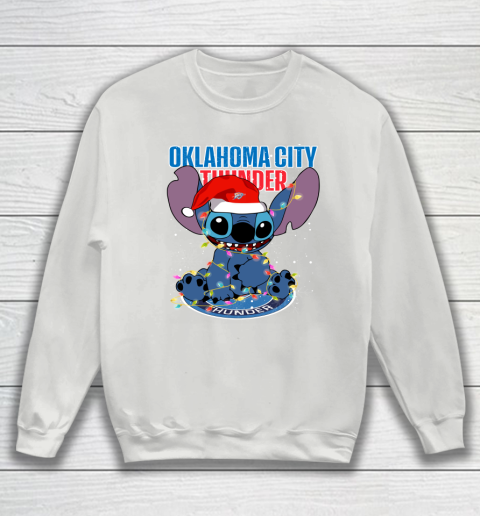 Oklahoma City Thunder NBA noel stitch Basketball Christmas Sweatshirt 3