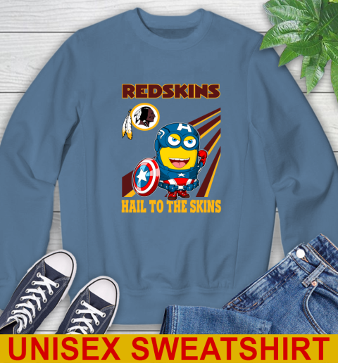 NFL Football Washington Redskins Captain America Marvel Avengers Minion Hail To The Skín Shirt Sweatshirt 10