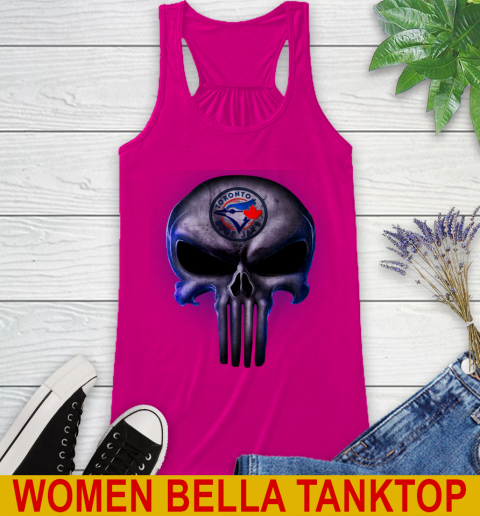Toronto Blue Jays MLB Baseball Punisher Skull Sports Racerback Tank 6