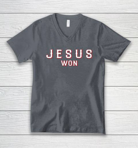 Jesus Won Texas V-Neck T-Shirt 3