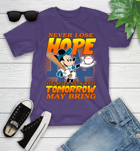 Los Angeles Dodgers MLB Baseball Mickey Disney Never Lose Hope Youth T-Shirt 3
