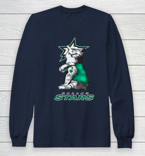 NHL My Cat Loves Dallas Stars Hockey Long Sleeve T-Shirt 2