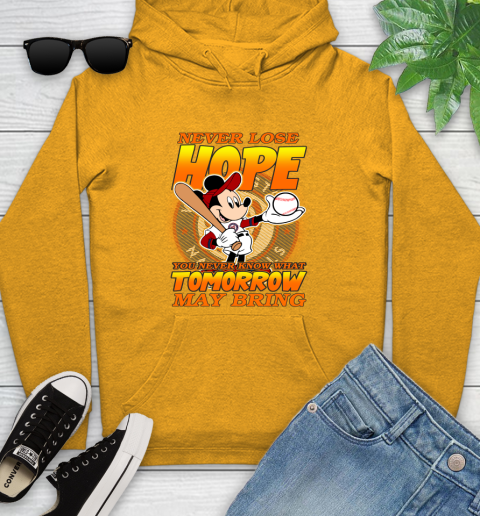 Washington Nationals MLB Baseball Mickey Disney Never Lose Hope Youth Hoodie 2