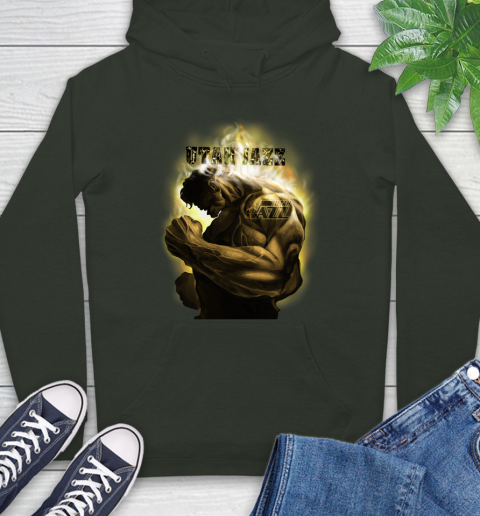Utah Jazz NBA Basketball Hulk Marvel Avengers Sports Hoodie 12