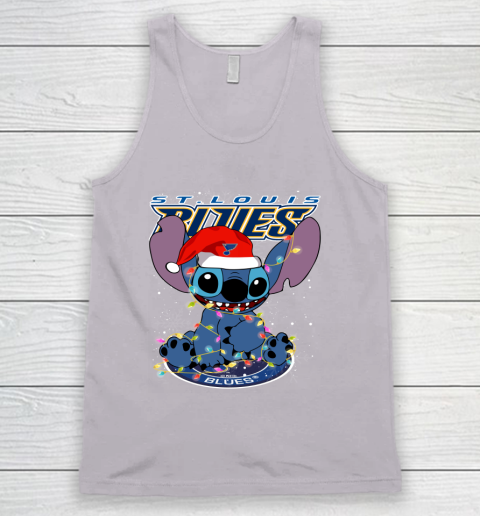 St.Louis Blues NHL Hockey noel stitch Christmas Tank Top 2