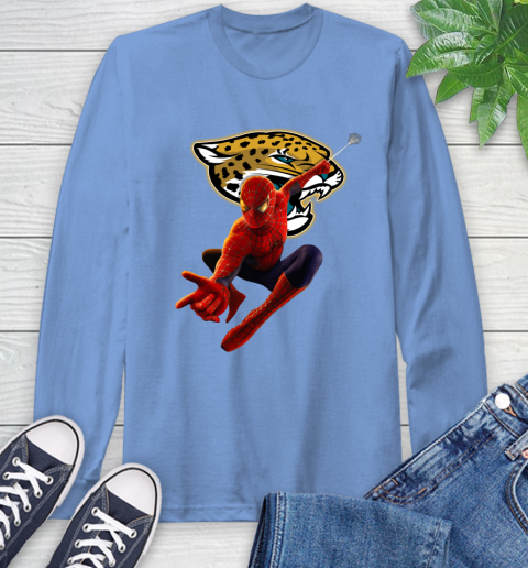 NFL Spider Man Avengers Endgame Football Jacksonville Jaguars Long Sleeve T-Shirt 11