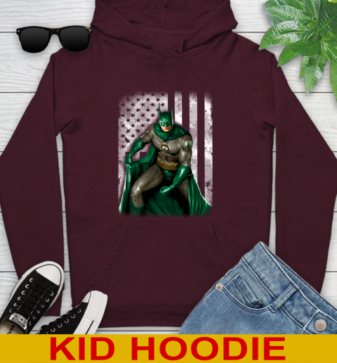 Boston Celtics NBA Basketball Batman DC American Flag Shirt Youth Hoodie 7