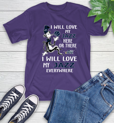 NBA Basketball Utah Jazz I Will Love My Jazz Everywhere Dr Seuss Shirt T-Shirt 5