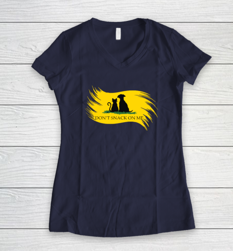 Don't Snack on Me Funny Cats Dogs, Pet Women's V-Neck T-Shirt 7