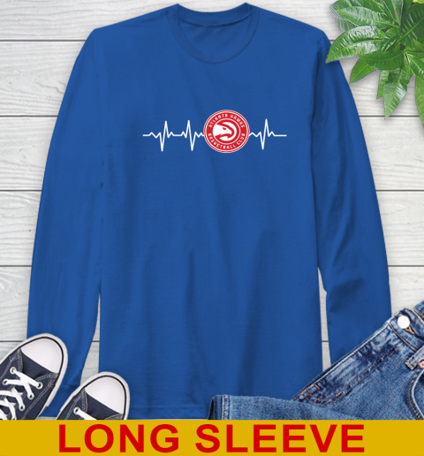 Atlanta Hawks NBA Basketball Heart Beat Shirt Long Sleeve T-Shirt 11