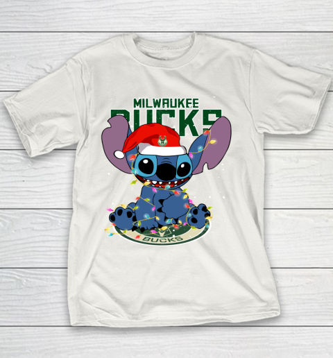 Milwaukee Bucks NBA noel stitch Basketball Christmas Youth T-Shirt