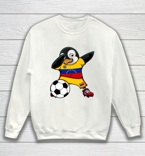 Dabbing Penguin Venezuela Soccer Fans Jersey Football Lovers Sweatshirt