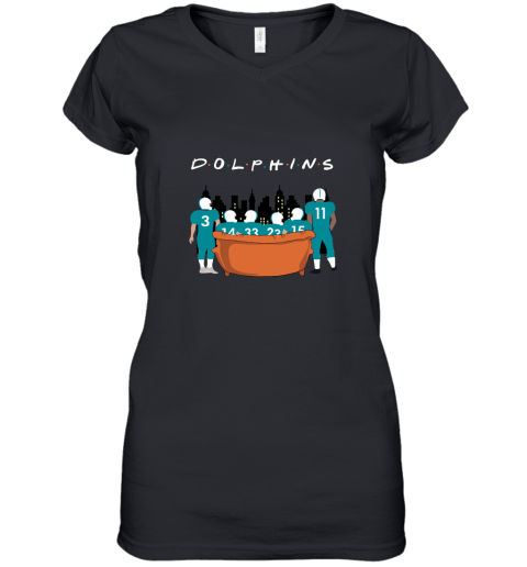 The Miami Dolphins Together F.R.I.E.N.D.S NFL Women's V-Neck T-Shirt