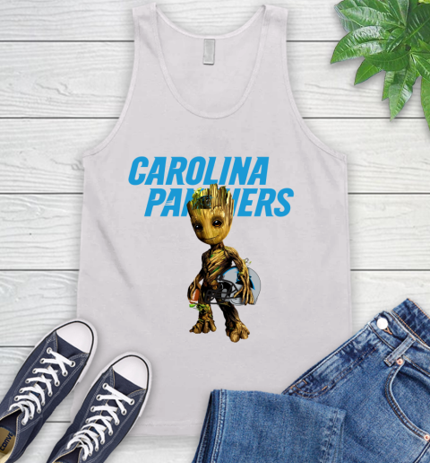 Carolina Panthers NFL Football Groot Marvel Guardians Of The Galaxy Tank Top