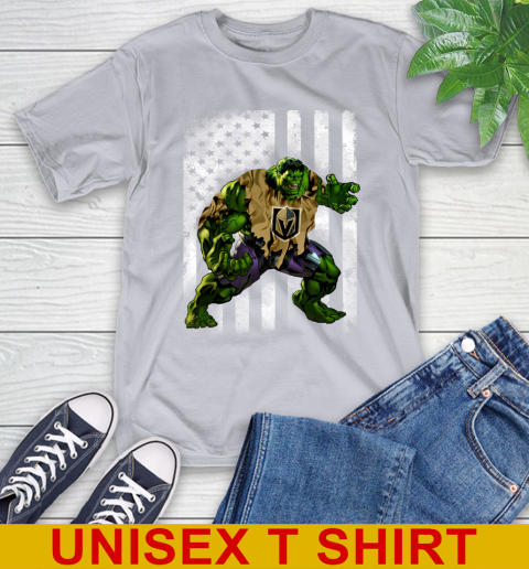 Vegas Golden Knights Hulk Marvel Avengers NHL Hockey American Flag T-Shirt 5