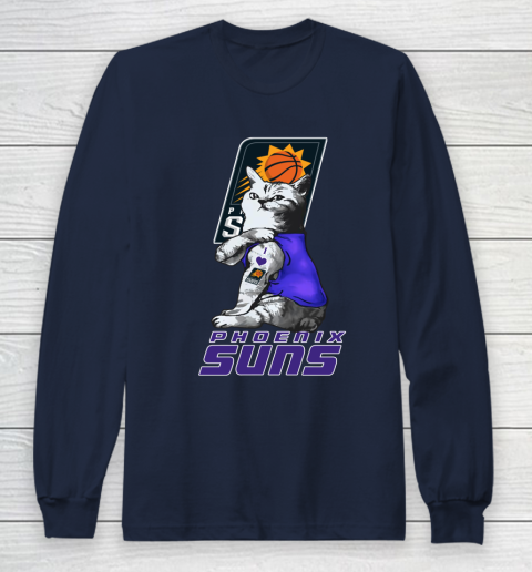 NBA Basketball My Cat Loves Phoenix Suns Long Sleeve T-Shirt 2
