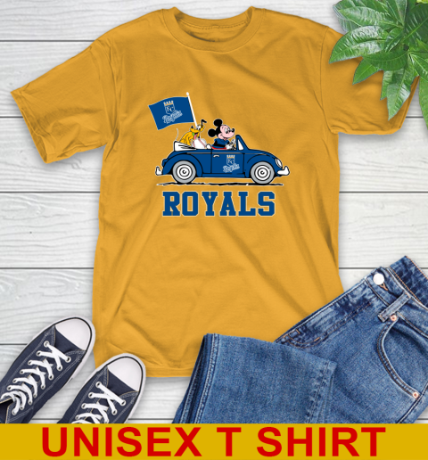 MLB Baseball Kansas City Royals Pluto Mickey Driving Disney Shirt T-Shirt 3