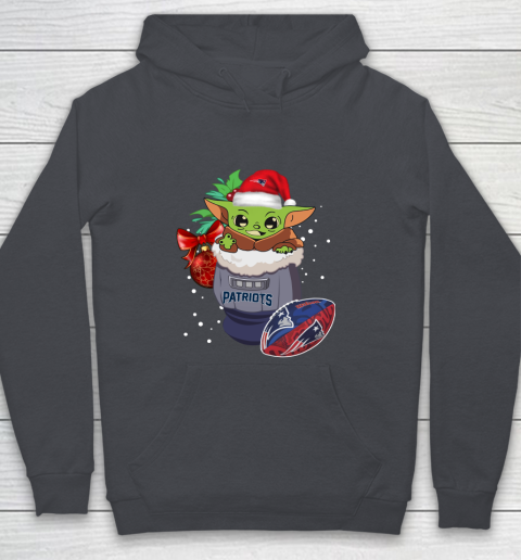 New England Patriots Christmas Baby Yoda Star Wars Funny Happy NFL Youth Hoodie 7