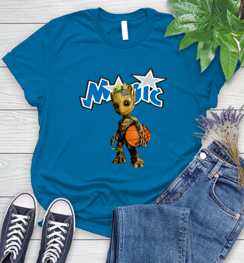 Orlando Magic NBA Basketball Groot Marvel Guardians Of The Galaxy Women's T-Shirt 7