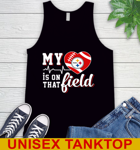 NFL My Heart Is On That Field Football Sports Pittsburgh Steelers Tank Top