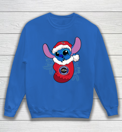 Baltimore Ravens Christmas Stitch In The Sock Funny Disney NFL Sweatshirt 7