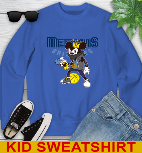 Memphis Grizzlies NBA Basketball Mickey Peace Sign Sports Youth Sweatshirt 7