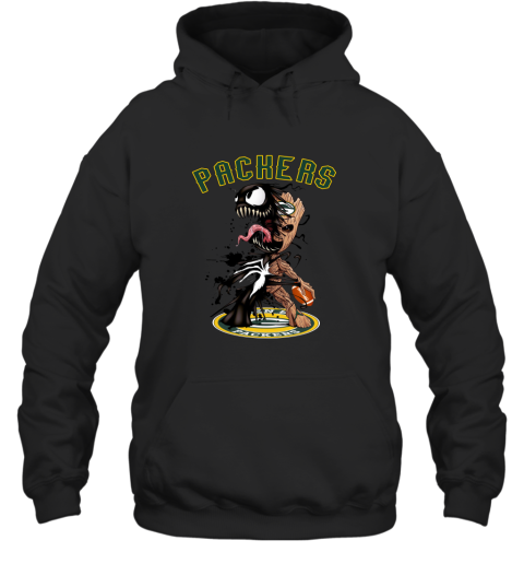 NFL Green Bay Packers Football Venom Groot Guardians Of The Galaxy YECYvGCHDwz hoodie 23 95 151514 front black