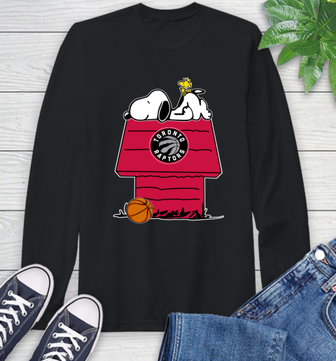 Toronto Raptors NBA Basketball Snoopy Woodstock The Peanuts Movie Long Sleeve T-Shirt 2