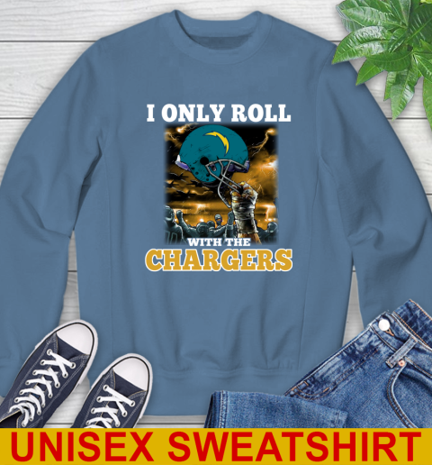 Los Angeles Chargers NFL Football I Only Roll With My Team Sports Sweatshirt 10