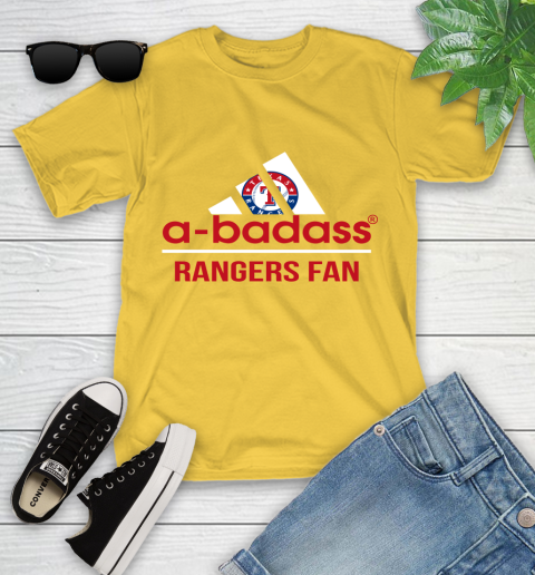 MLB A Badass Texas Rangers Fan Adidas Baseball Sports Youth T-Shirt 10