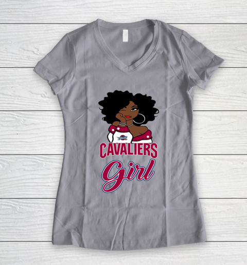 Cleveland Cavaliers Girl NBA Women's V-Neck T-Shirt 4