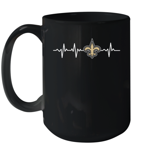 New Orleans Saints NFL Football Heart Beat Shirt Ceramic Mug 15oz