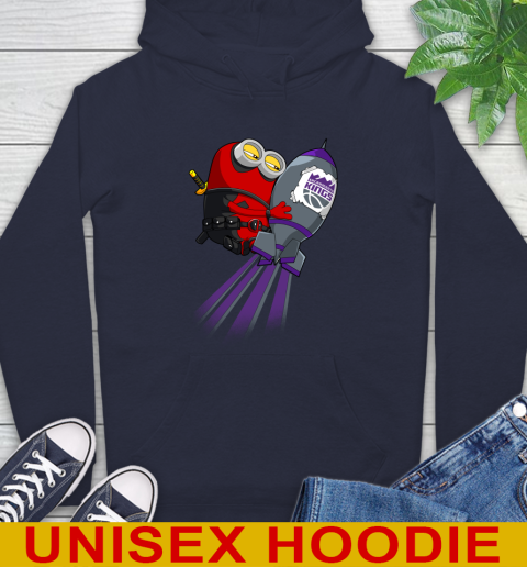 NBA Basketball Sacramento Kings Deadpool Minion Marvel Shirt Hoodie - Image 4