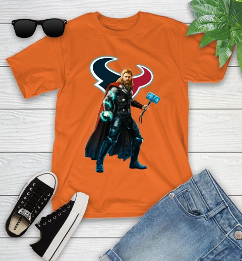 NFL Thor Avengers Endgame Football Houston Texans Youth T-Shirt 7