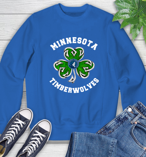 NBA Minnesota Timberwolves Three Leaf Clover St Patrick's Day Basketball Sports Sweatshirt 9
