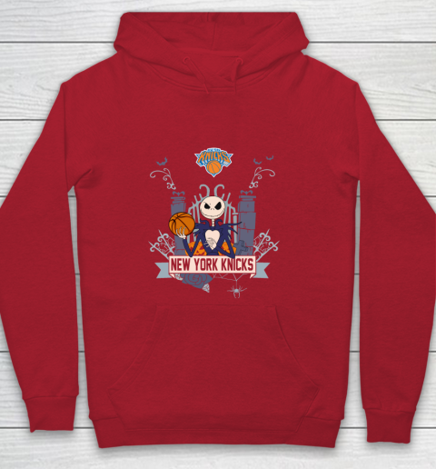 NBA New York Knicks Basketball Jack Skellington Halloween Youth Hoodie 7
