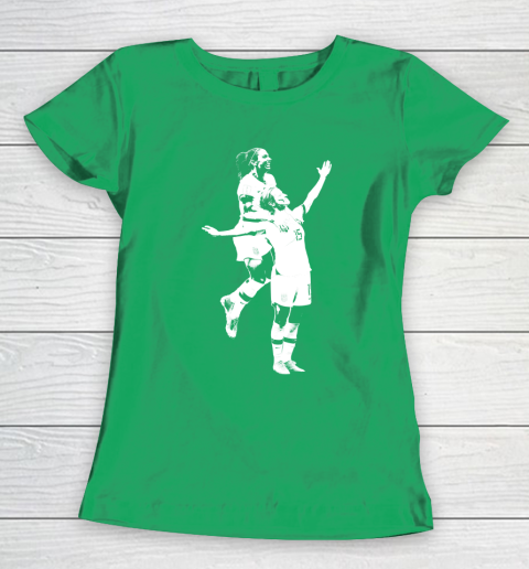 Megan Rapinoe and Alex Morgan Victory Pose  The White Stencil Women's T-Shirt 5