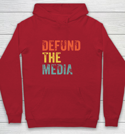 Defund The Media Retro Vintage Youth Hoodie 9