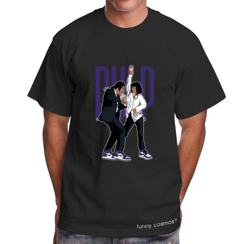 Air Jordan 1 Court Purple Matching Sneaker Tshirt Pulp Fiction Dance Purple and White Jordan Tshirt