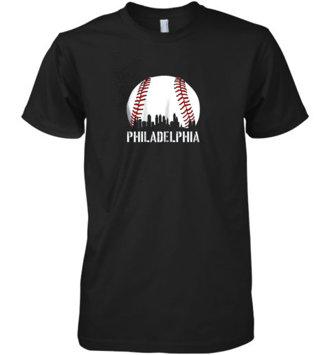 Philadelphia Baseball Philly Downtown Skyline Premium Men's T-Shirt