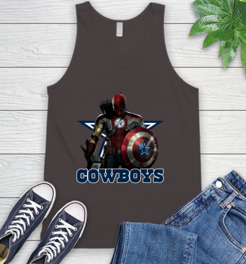 NFL Captain America Thor Spider Man Hawkeye Avengers Endgame Football Dallas Cowboys Tank Top 7