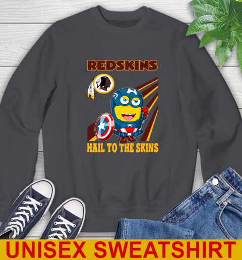 NFL Football Washington Redskins Captain America Marvel Avengers Minion Hail To The Skín Shirt Sweatshirt 7