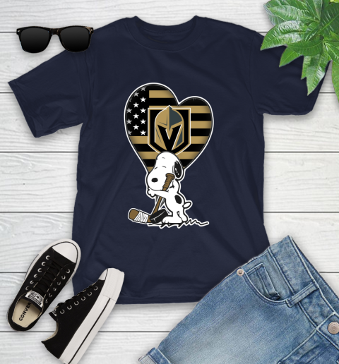 Vegas Golden Knights NHL Hockey The Peanuts Movie Adorable Snoopy Youth T-Shirt 3