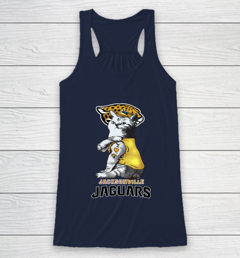 NFL Football My Cat Loves Jacksonville Jaguars Racerback Tank 8