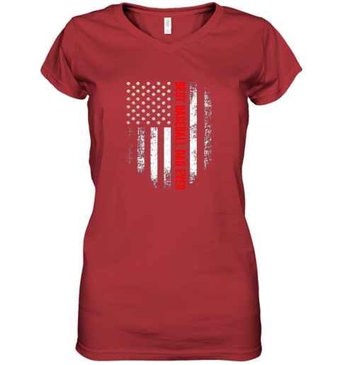 8gxr vintage usa best baseball dad ever american flag daddy gift women v neck t shirt 39 front red